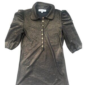 Buru Gold & Black Shirt Dress - Size Medium